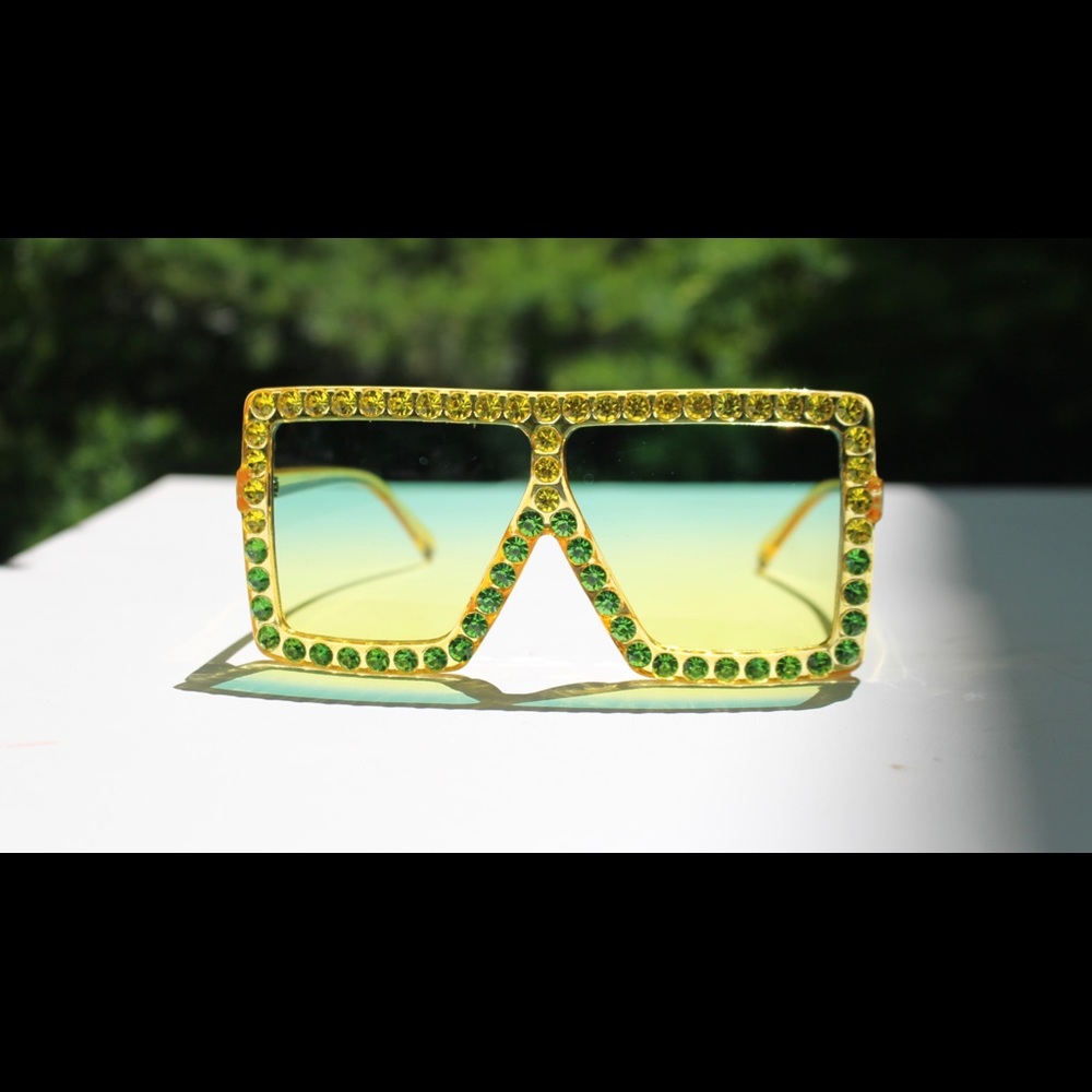 YELLOW/GREEN RHINESTONE SHADES